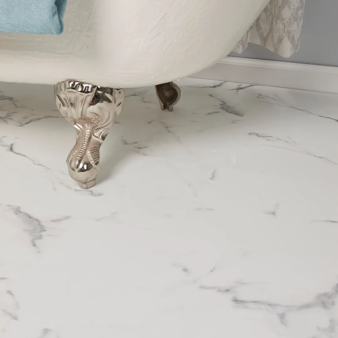 Lucida USA Terracore Calacatta Gray 22-mil x 12-in W x 24-in L Waterproof Interlocking Luxury Vinyl Plank Flooring (16-sq ft/ Carton), photo 8 of 18