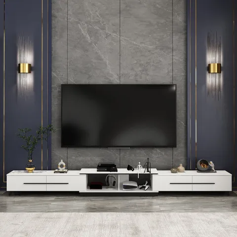 Adjustable 4 drawers TV stand cabinet for living room