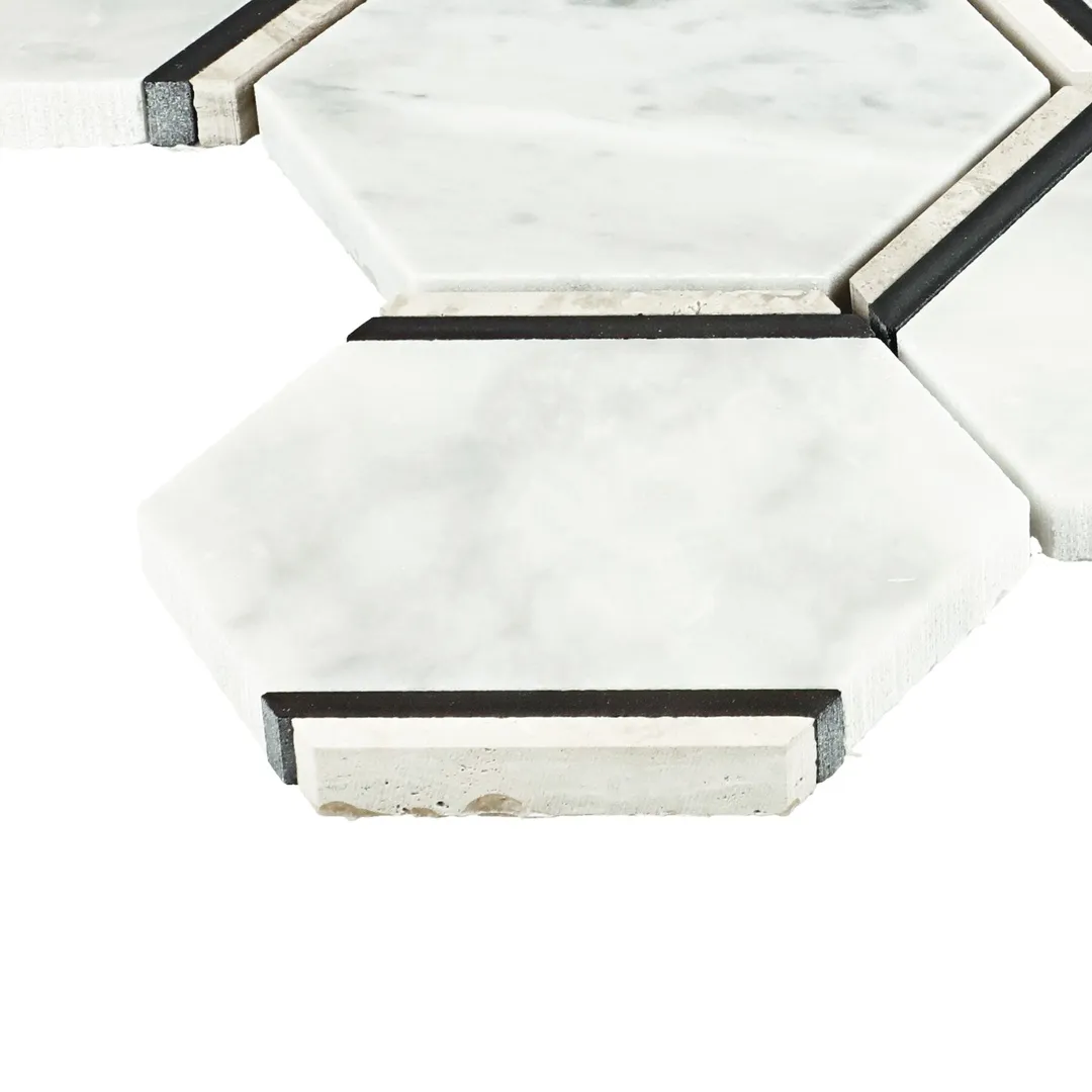 American Olean Genuine Stone Carrara 12-in x 15-in Polished Natural Marble Honeycomb Mosaic Floor and Wall Tile, photo 8 of 8