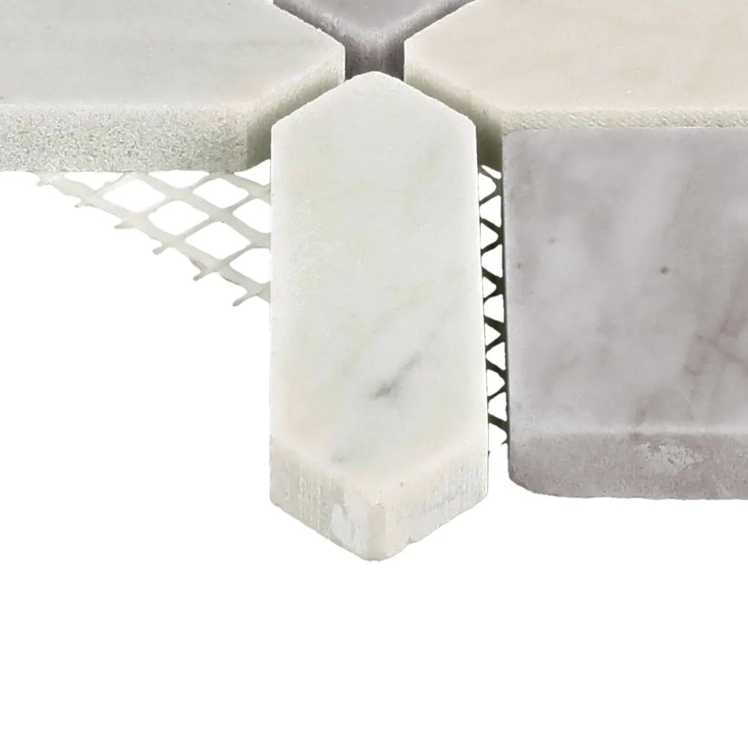 American Olean Genuine Stone White and Gray 12-in x 12-in Glazed Natural Marble Mosaic Floor and Wall Tile (1.08-sq ft), photo 6 of 8