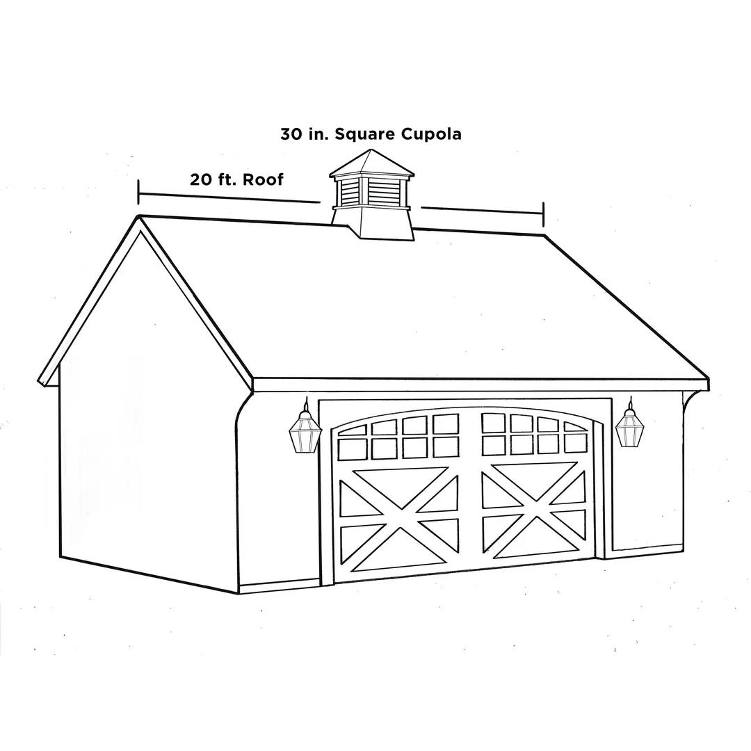 Good Directions Manchester 30-in x 64-in White Vinyl Cupola with Black Aluminum Roof and Black Horse Weathervane, photo 8 of 8