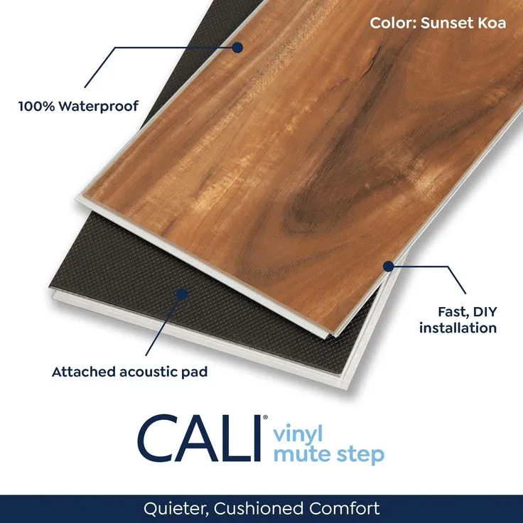 CALI Mute Step Sunset Koa 6.5-mm x 7-in W x 48-in L Waterproof Luxury Vinyl Plank Flooring (24.03-sq ft/case), photo 6 of 8