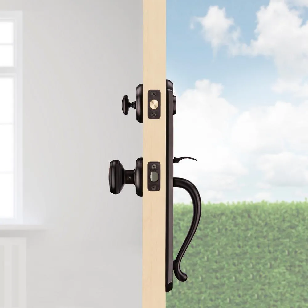 Prestige Bighorn Single Cylinder Venetian Bronze Door Handleset with Carnaby Door Knob Featuring SmartKey Security, photo 12 of 13