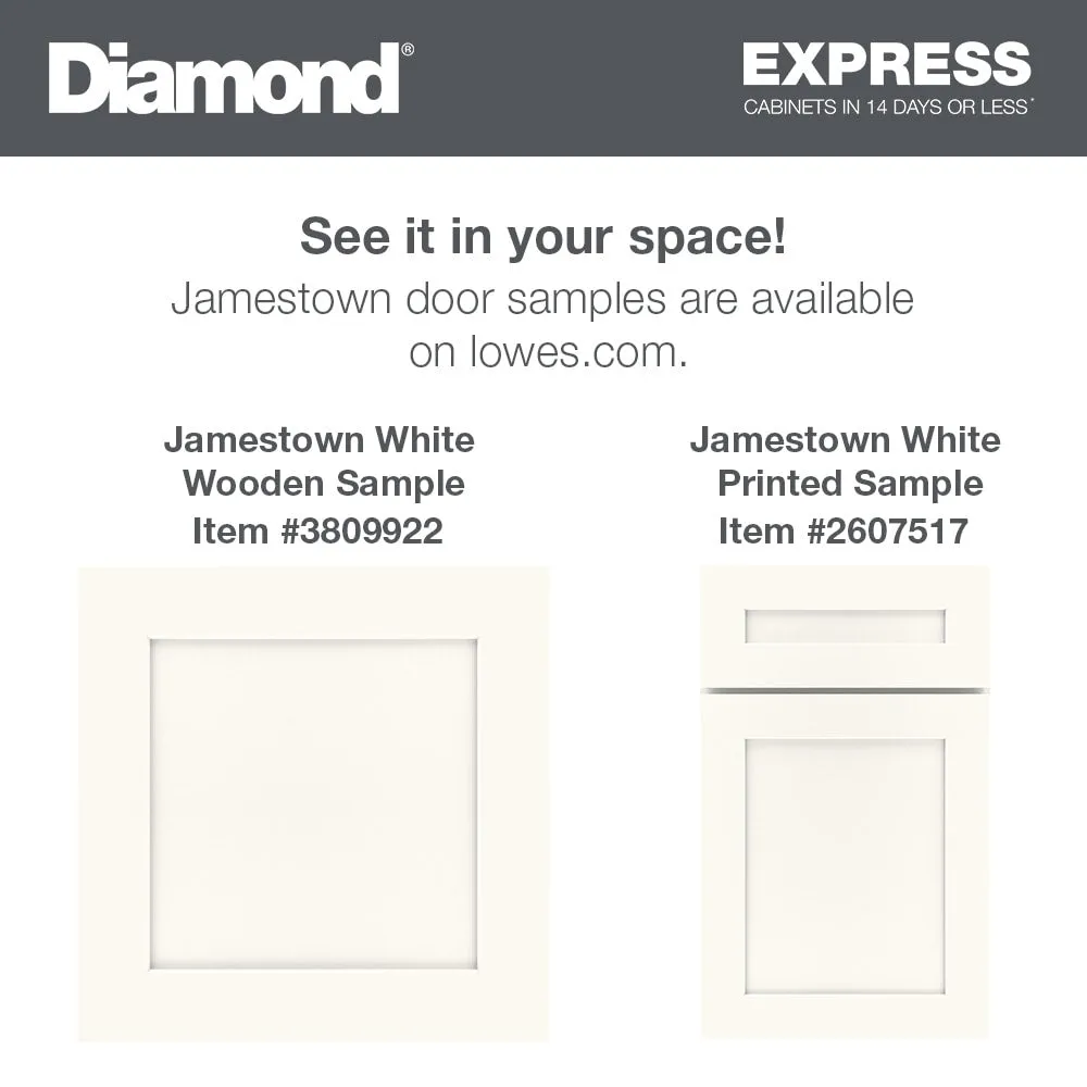 Diamond Express Jamestown 36-in W x 30-in H x 12-in D White L-shaped Corner Wall Fully Assembled Plywood Cabinet (Recessed Panel Shaker Style), photo 10 of 17