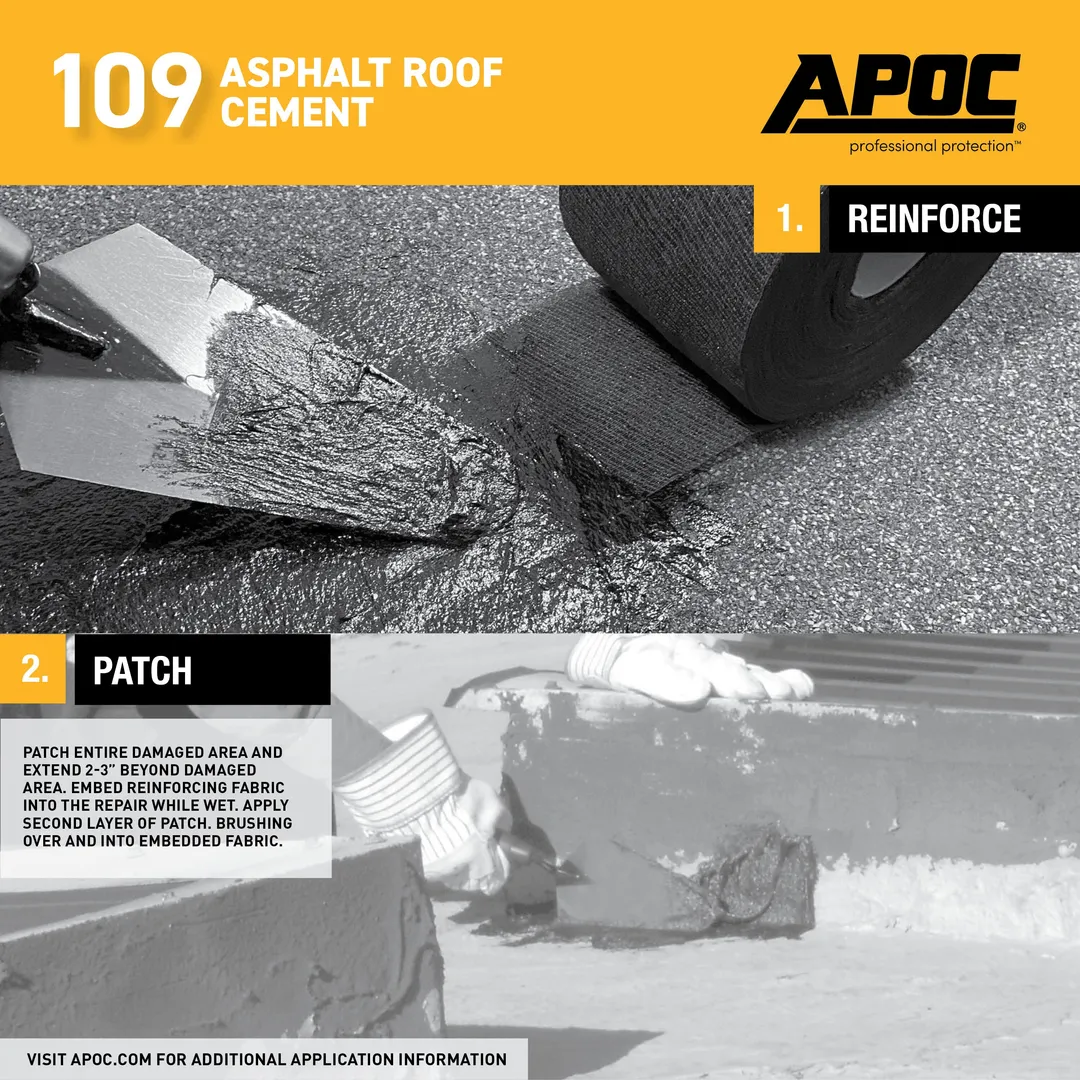APOC 109 Fibered Waterproof Asphalt Roof Cement Sealant, 10-oz Tube, photo 6 of 8