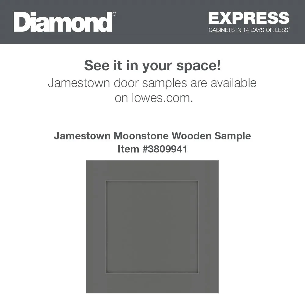 Diamond Express Jamestown 36-in W x 36-in H x 12-in D Moonstone Gray L-shaped Corner Wall Fully Assembled Plywood Cabinet (Recessed Panel Shaker Style), photo 6 of 10