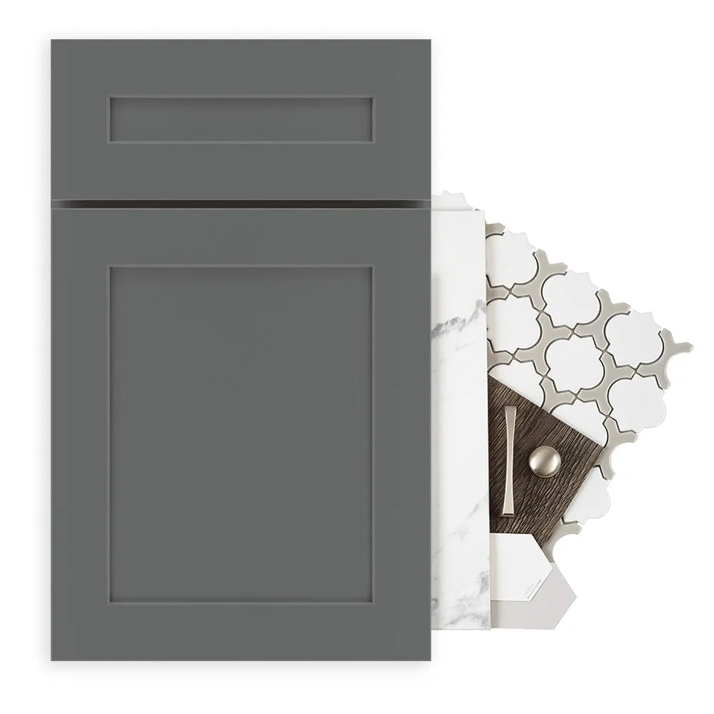 Diamond Express Jamestown 36-in W x 30-in H x 12-in D Moonstone Gray L-shaped Corner Wall Fully Assembled Plywood Cabinet (Recessed Panel Shaker Style), photo 5 of 10