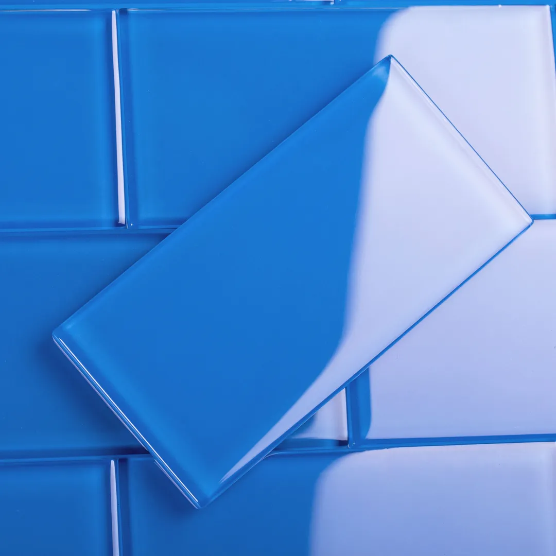 Giorbello Classic Premium Cobalt Blue 6-in x 12-in Glossy Glass Subway Wall Tile (5-sq. ft/ Carton), photo 6 of 7