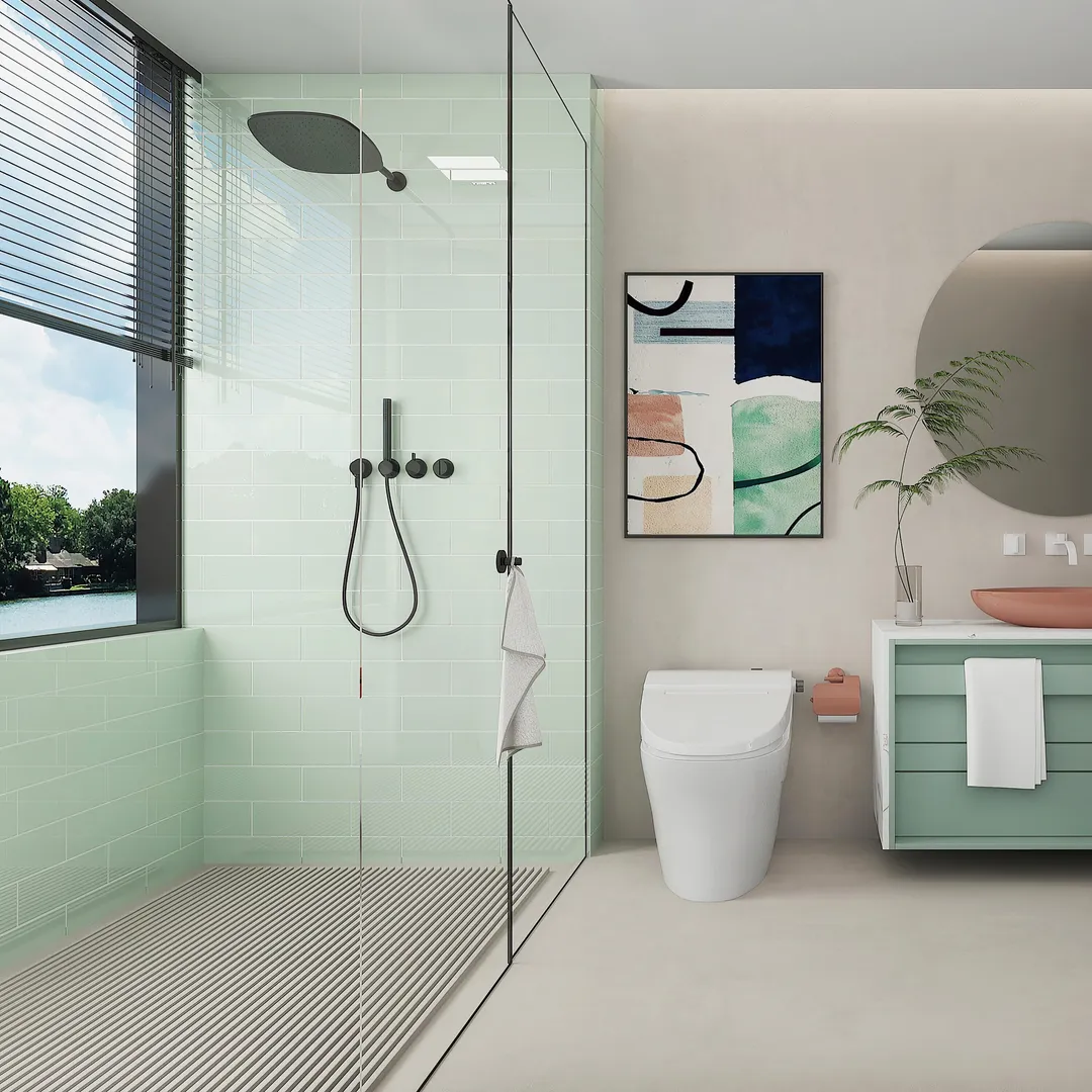 Giorbello Classic Premium Winter Sage 4-in x 12-in Glossy Glass Subway Wall Tile (5-sq. ft/ Carton), photo 5 of 7