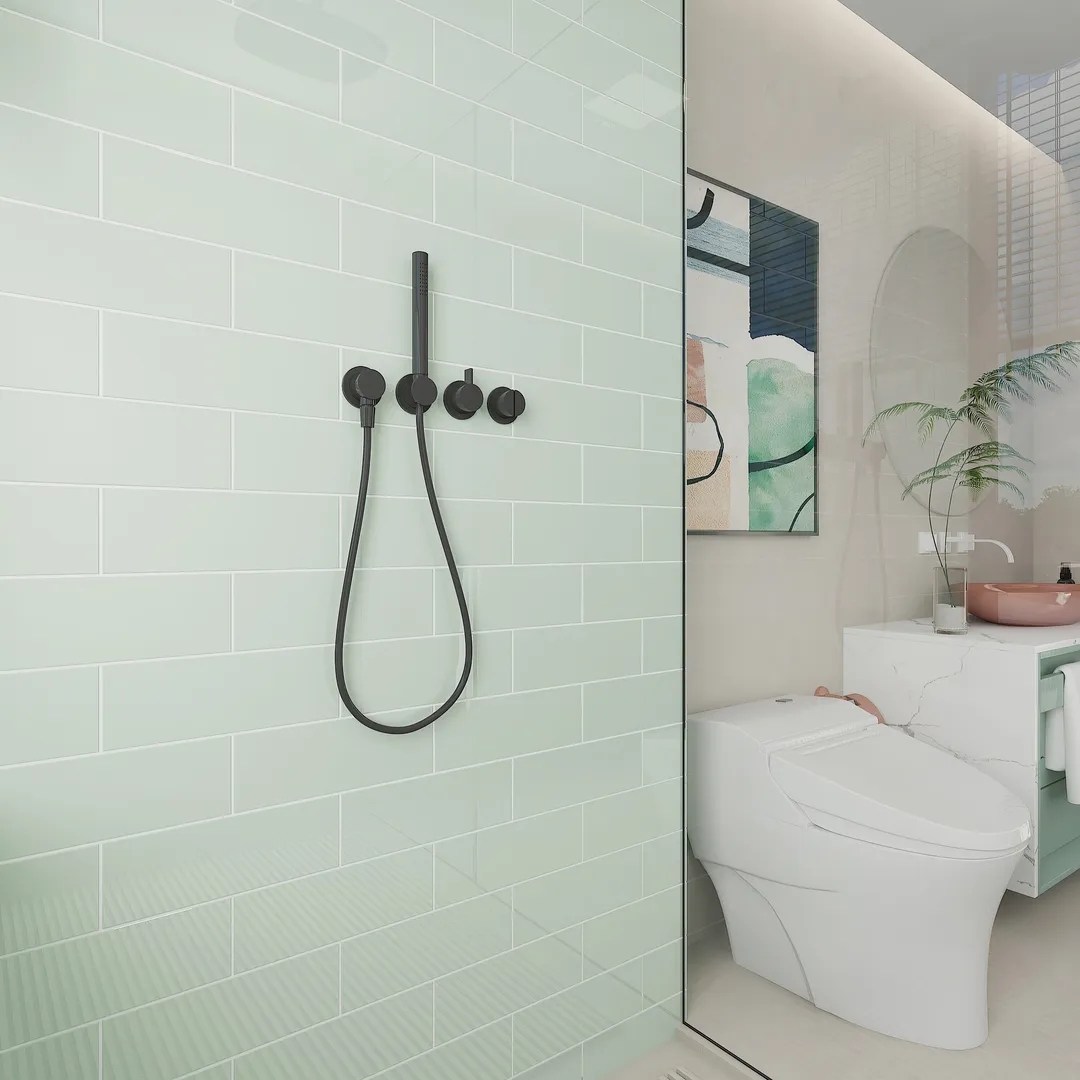 Giorbello Classic Premium Winter Sage 4-in x 12-in Glossy Glass Subway Wall Tile (5-sq. ft/ Carton), photo 3 of 7