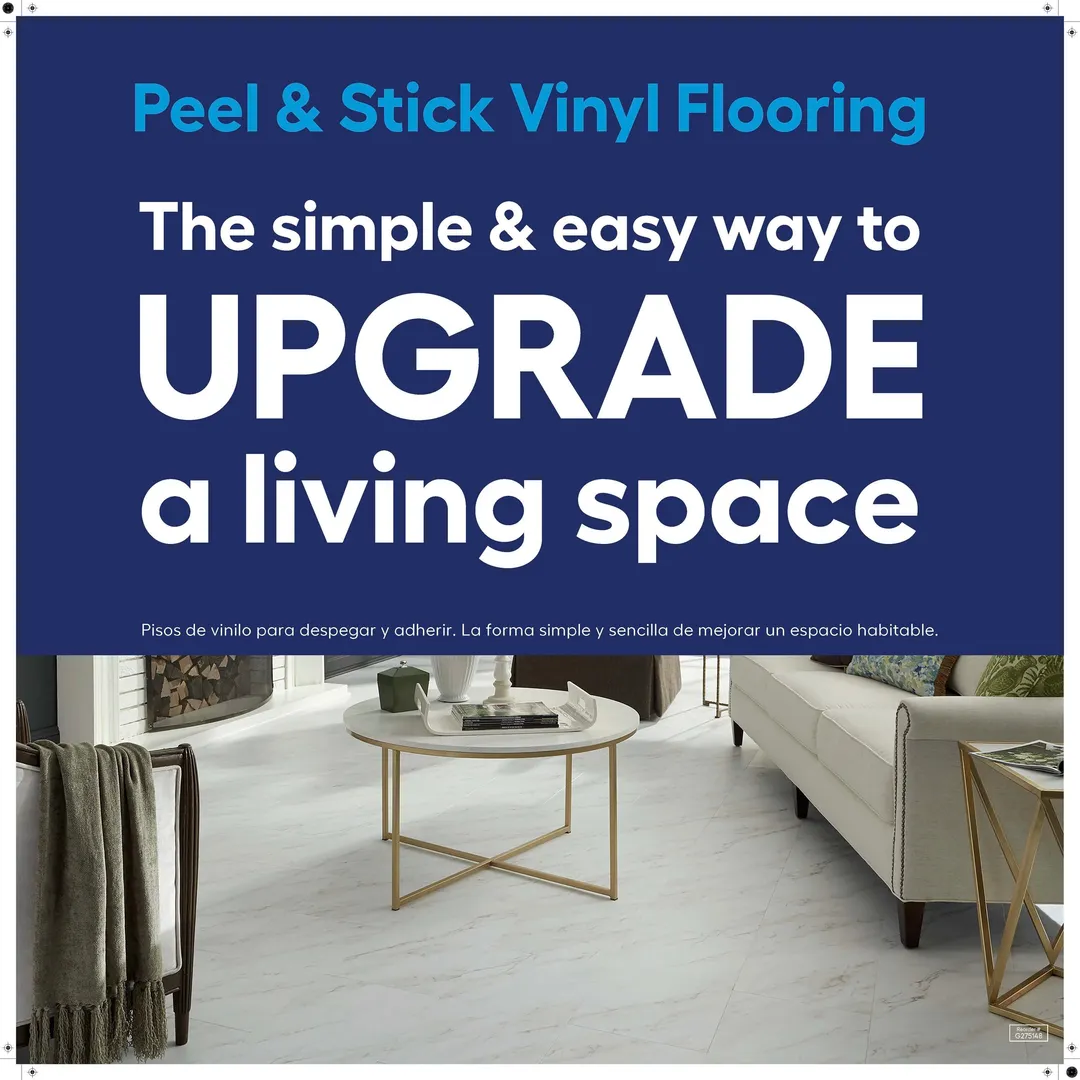 Style Selections Oyster Travertine 12-in x 24-in Groutable Water-Resistant Peel-and-Stick Luxury Vinyl Flooring Tile, 2-sq ft Piece, photo 6 of 7
