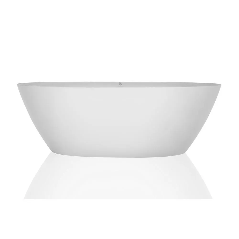 Empava 71 in. Acrylic Stand Alone Flatbottom Freestanding Bathtub Soaking SPA Tub Modern Style in White, photo 3 of 6