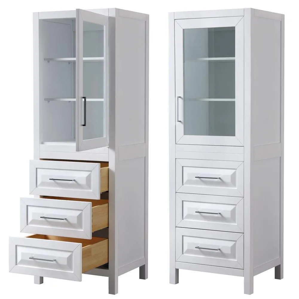 Daria 24 in. W x 71-1/4 in. H x 20 in. D Bathroom Linen Storage Tower Cabinet in White, photo 3 of 6