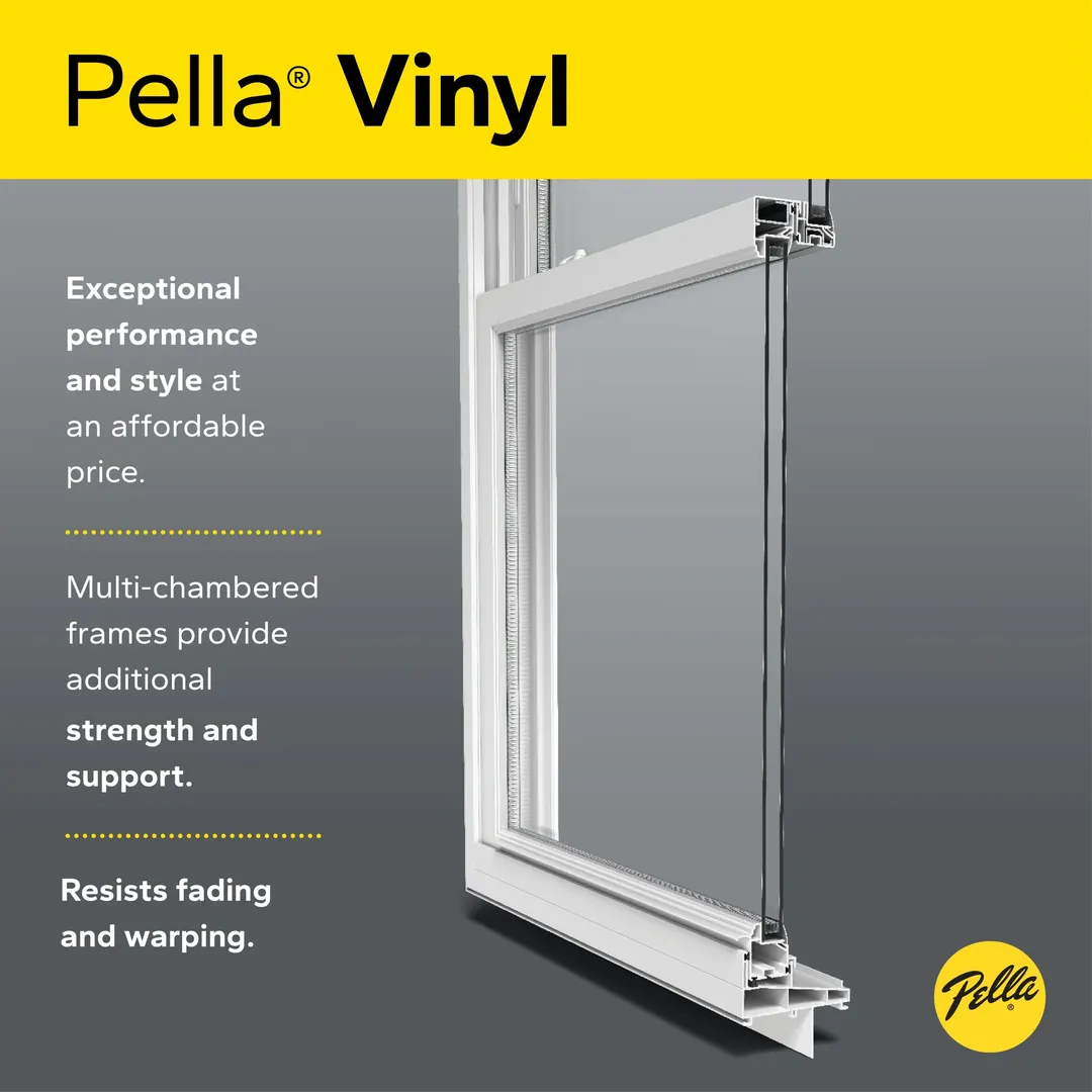 Pella 150 Series 72-in x 80-in 4-9/16-in Low-E Argon Grilles-Between-the-Glass White Vinyl Universal Sliding Double Patio Door, photo 5 of 8