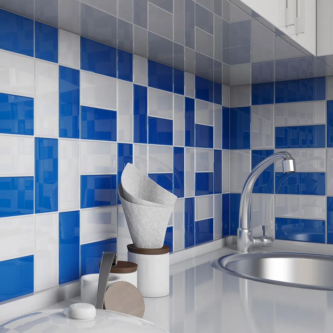 Giorbello Classic Premium Blue 3-in x 6-in Glossy Glass Subway Wall Tile (5-sq. ft/ Carton), photo 4 of 7