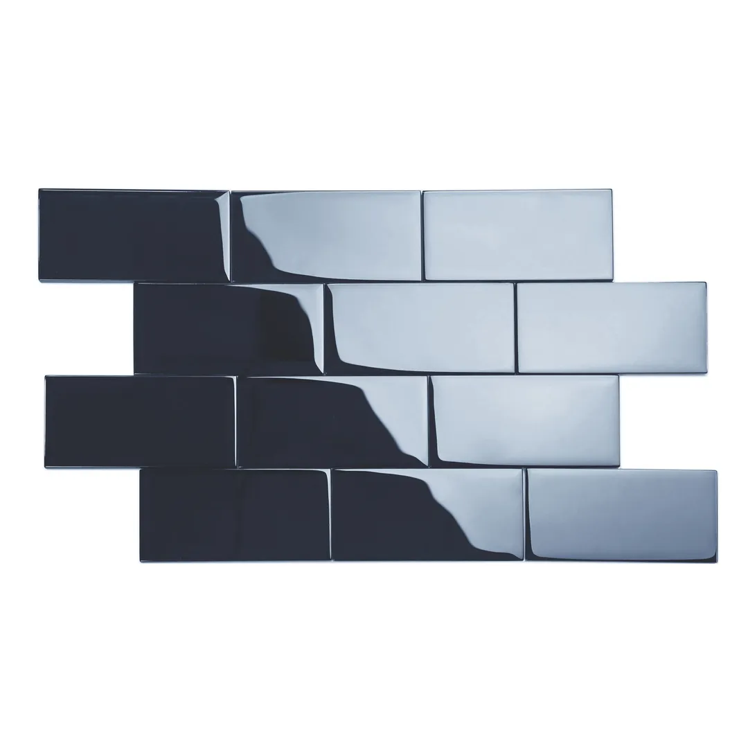 Giorbello Classic Premium Midnight Blue 3-in x 6-in Glossy Glass Subway Wall Tile (5-sq. ft/ Carton), photo 2 of 7