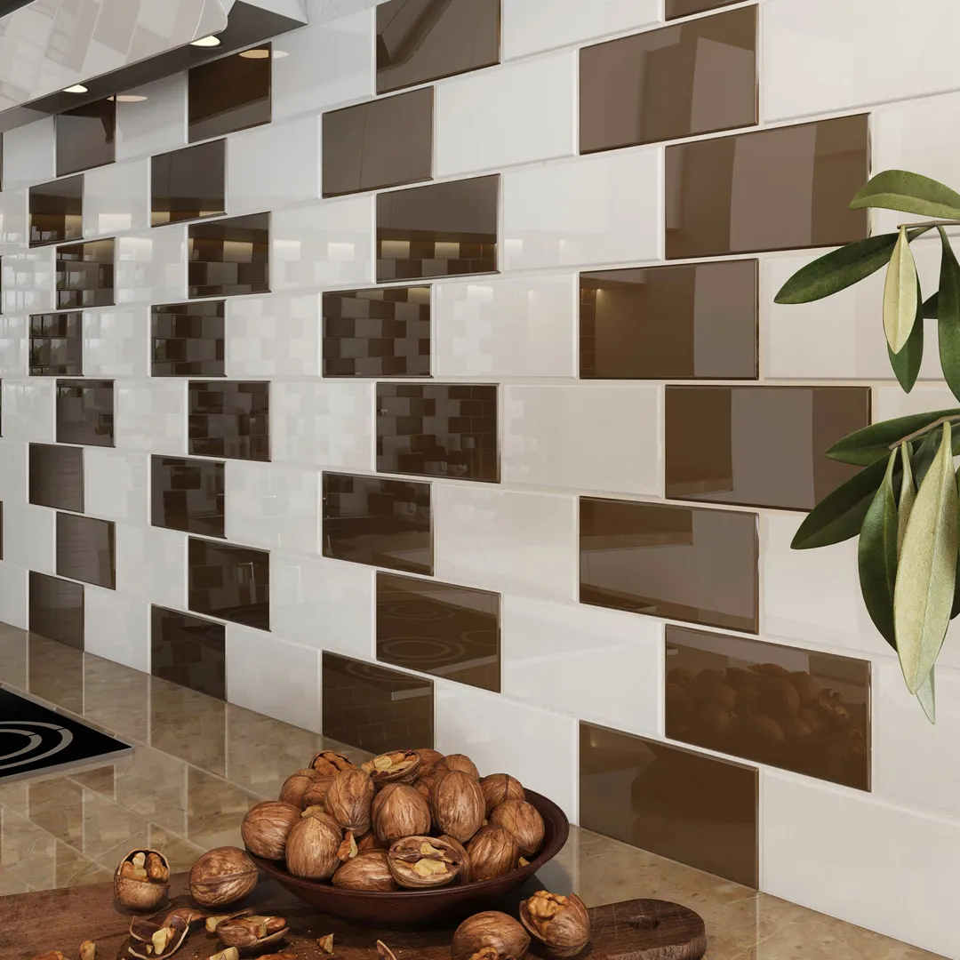Giorbello Classic Premium Classic Brown 3-in x 6-in Glossy Glass Subway Wall Tile (5-sq. ft/ Carton), photo 3 of 7