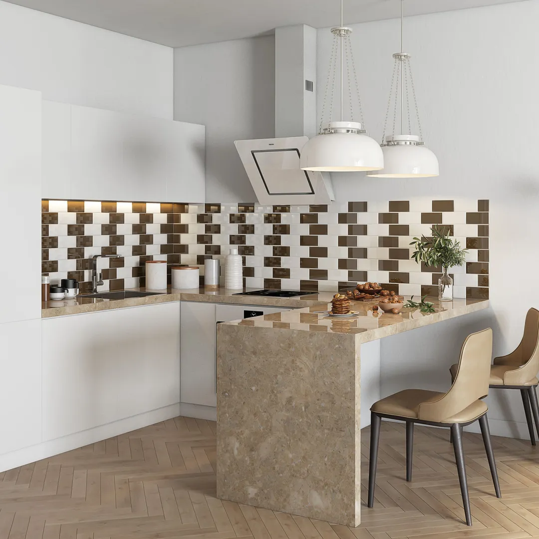 Giorbello Classic Premium Classic Brown 3-in x 6-in Glossy Glass Subway Wall Tile (5-sq. ft/ Carton), photo 5 of 7