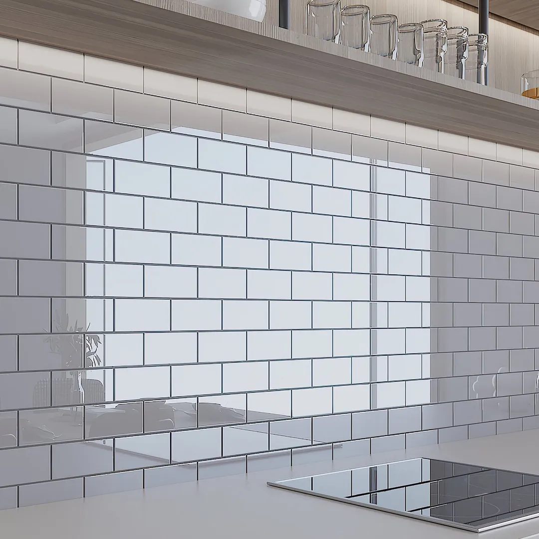 Giorbello (Sample) Glass Subway Lavender Gray 3-in x 6-in Glossy Glass Wall Tile, photo 4 of 6
