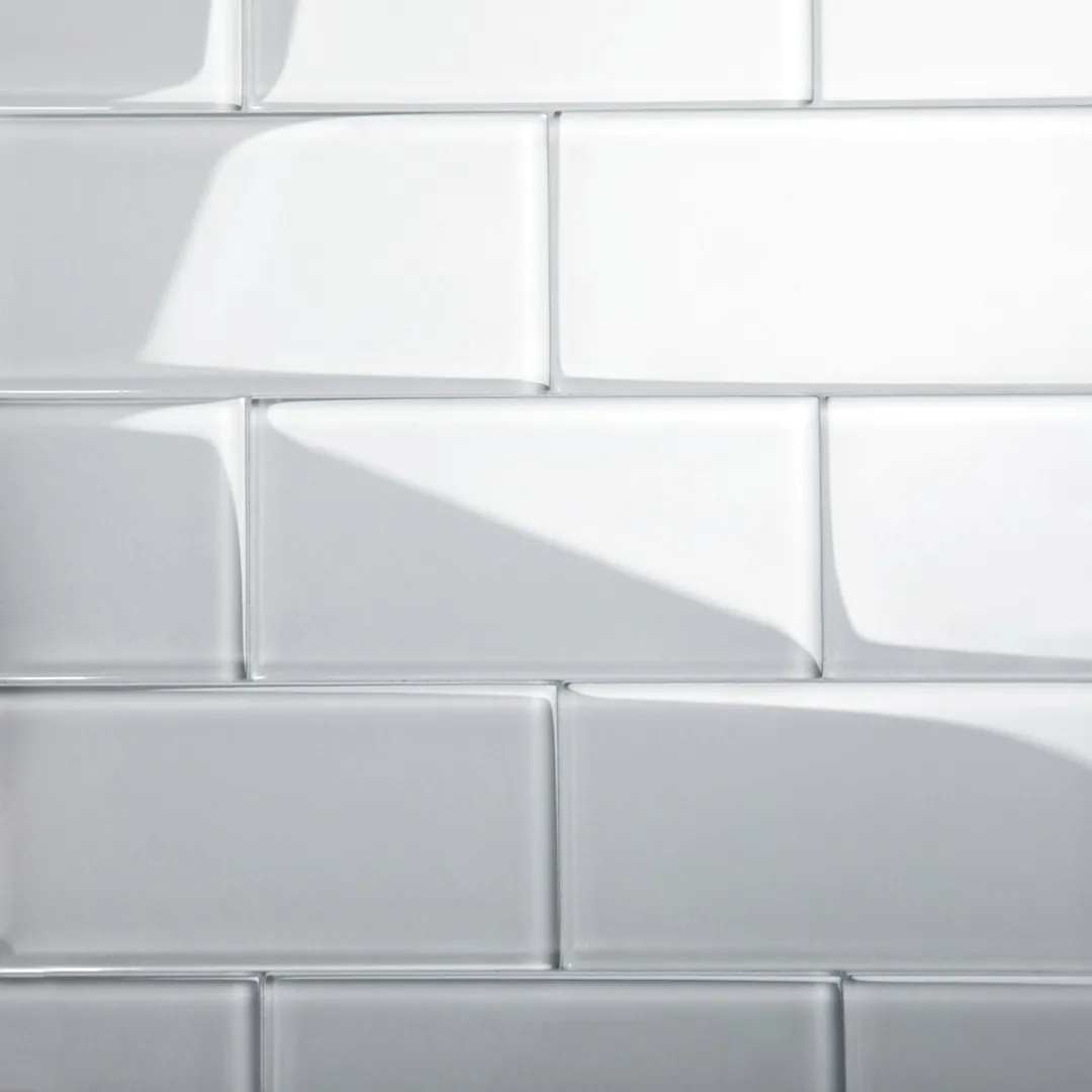 Giorbello (Sample) Glass Subway Lavender Gray 3-in x 6-in Glossy Glass Wall Tile, photo 2 of 6