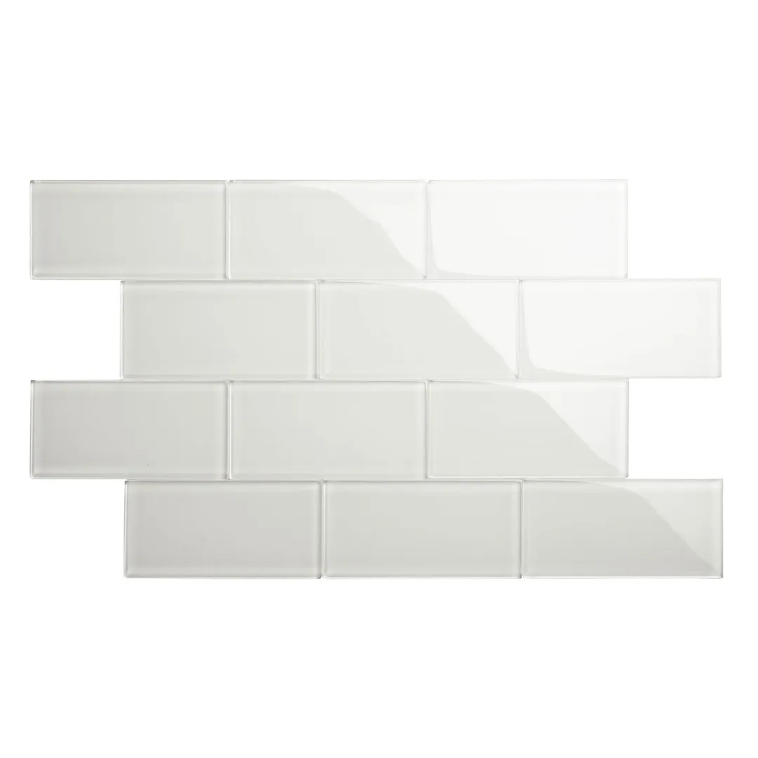 Giorbello Classic Premium Agreeable Gray 3-in x 6-in Glossy Glass Subway Wall Tile (5-sq. ft/ Carton), photo 2 of 7