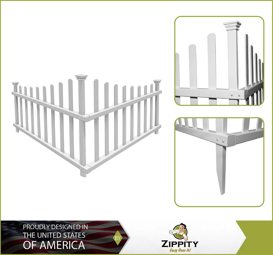 Zippity Outdoor Products Ashley 2 Panels 2.5-ft H x 3-ft W White Vinyl Scallop Fence Panel (Unassembled), photo 3 of 7