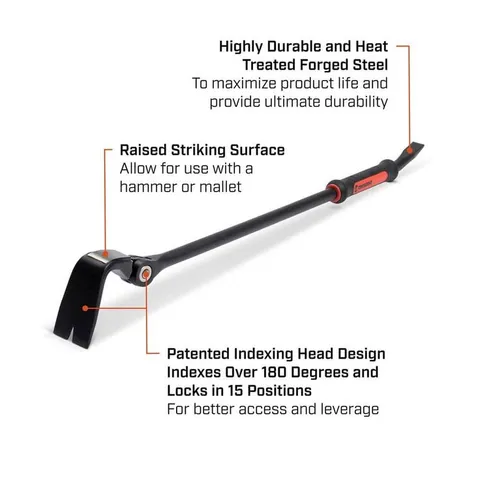 30 in. Indexing Head Demo Pry Bar with Grip