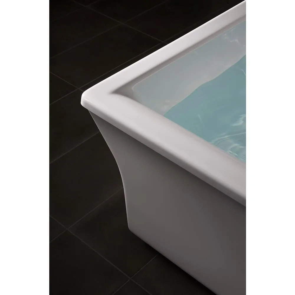Stargaze 72 in. x 36 in. Freestanding Bathtub with Fluted Shroud and Center Drain in White, photo 7 of 8