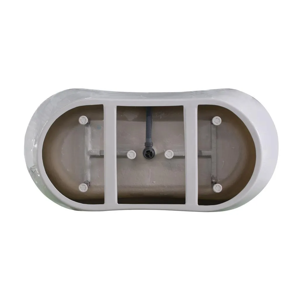 Mulhouse 71 in. Acrylic Flatbottom Freestanding Bathtub in White, photo 6 of 9