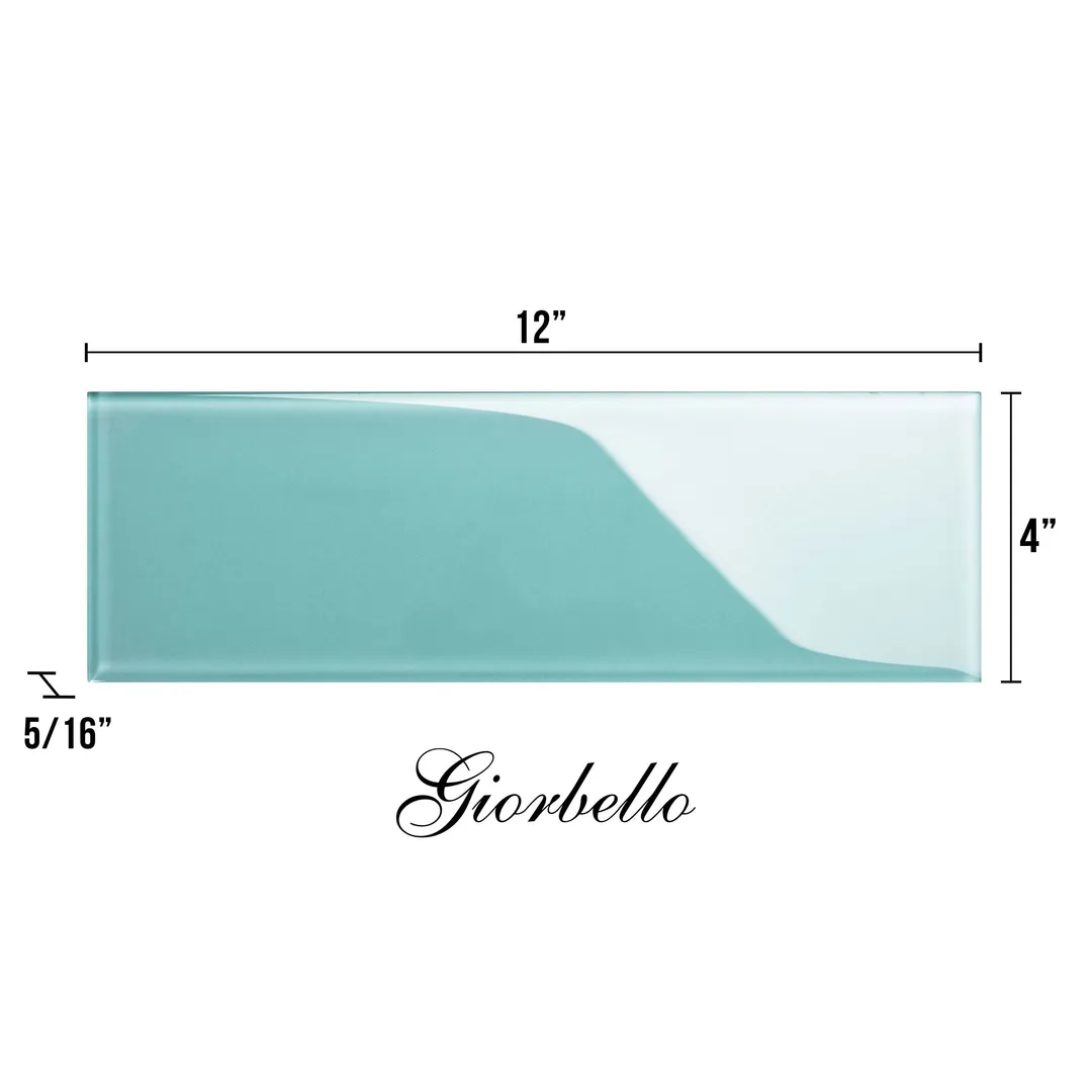 Giorbello Classic Premium Teal 4-in x 12-in Glossy Glass Subway Wall Tile (5-sq. ft/ Carton), photo 7 of 7