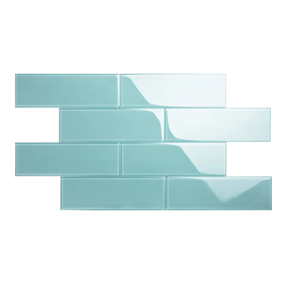 Giorbello Classic Premium Teal 4-in x 12-in Glossy Glass Subway Wall Tile (5-sq. ft/ Carton), photo 2 of 7