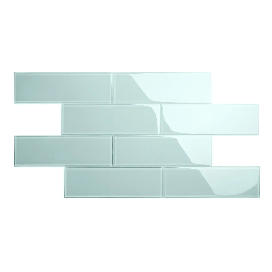 Giorbello Classic Premium Baby Blue 4-in x 12-in Glossy Glass Subway Wall Tile (5-sq. ft/ Carton), photo 2 of 7