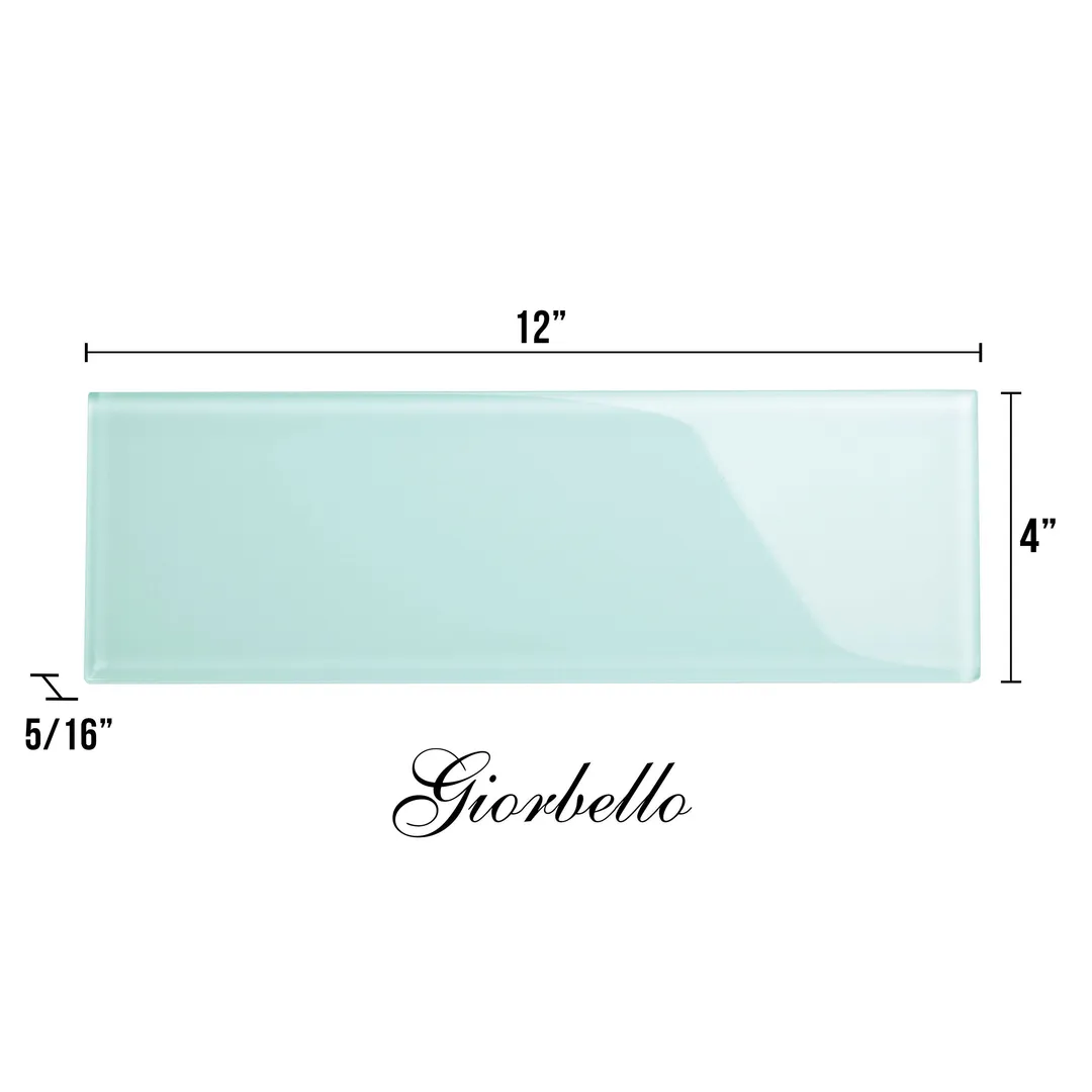 Giorbello Classic Premium Baby Blue 4-in x 12-in Glossy Glass Subway Wall Tile (5-sq. ft/ Carton), photo 7 of 7