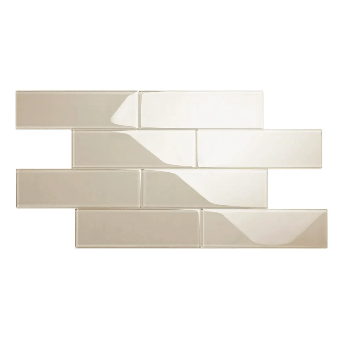Giorbello Classic Premium Light Taupe 4-in x 12-in Glossy Glass Subway Wall Tile (5-sq. ft/ Carton), photo 2 of 7