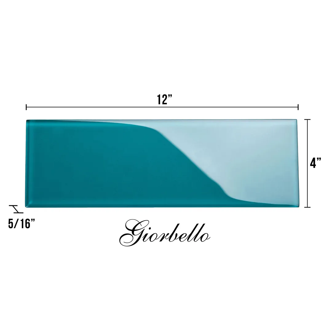 Giorbello Classic Premium Dark Teal 4-in x 12-in Glossy Glass Subway Wall Tile (5-sq. ft/ Carton), photo 7 of 7