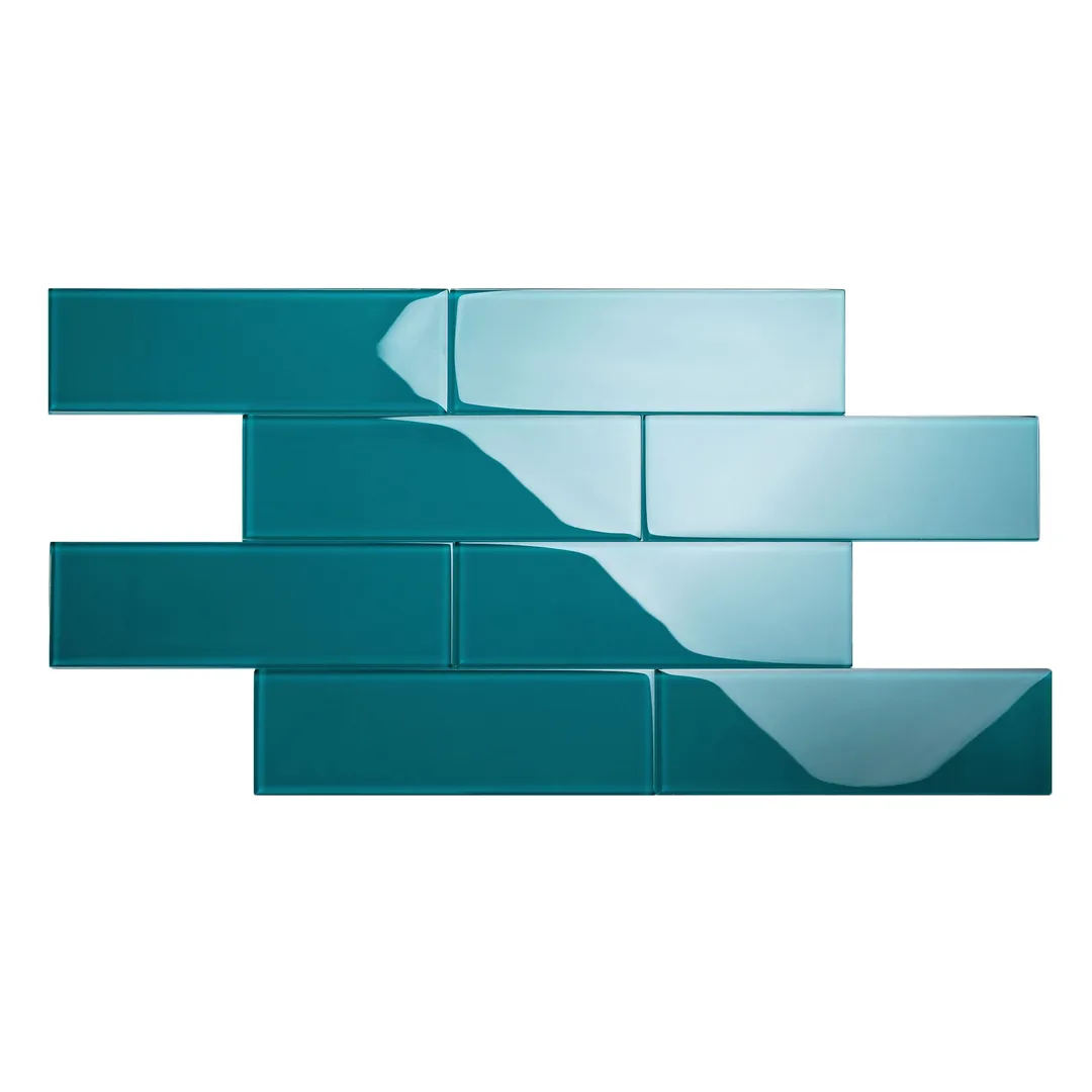 Giorbello Classic Premium Dark Teal 4-in x 12-in Glossy Glass Subway Wall Tile (5-sq. ft/ Carton), photo 2 of 7