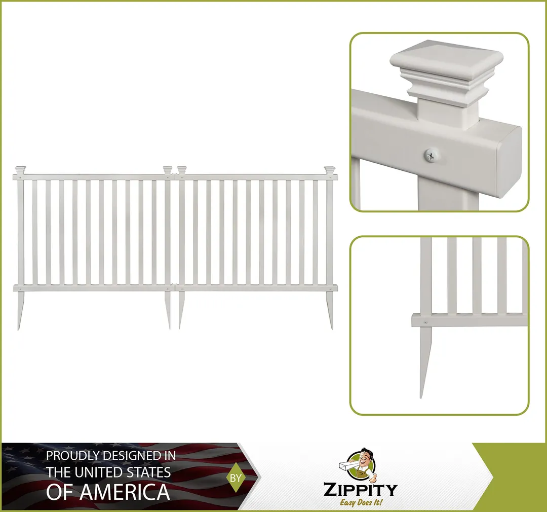 Zippity Outdoor Products Baskenridge 2 Panels 3-ft H x 3.5-ft W White Privacy Vinyl Flat-top Fence Panel (Unassembled), photo 3 of 8