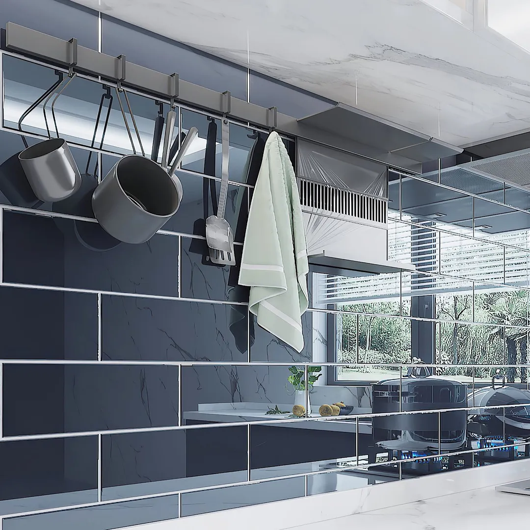 Giorbello Classic Premium Midnight Blue 4-in x 12-in Glossy Glass Subway Wall Tile (5-sq. ft/ Carton), photo 3 of 7