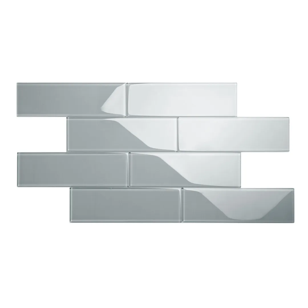 Giorbello Classic Premium True Gray 4-in x 12-in Glossy Glass Subway Wall Tile (5-sq. ft/ Carton), photo 2 of 7