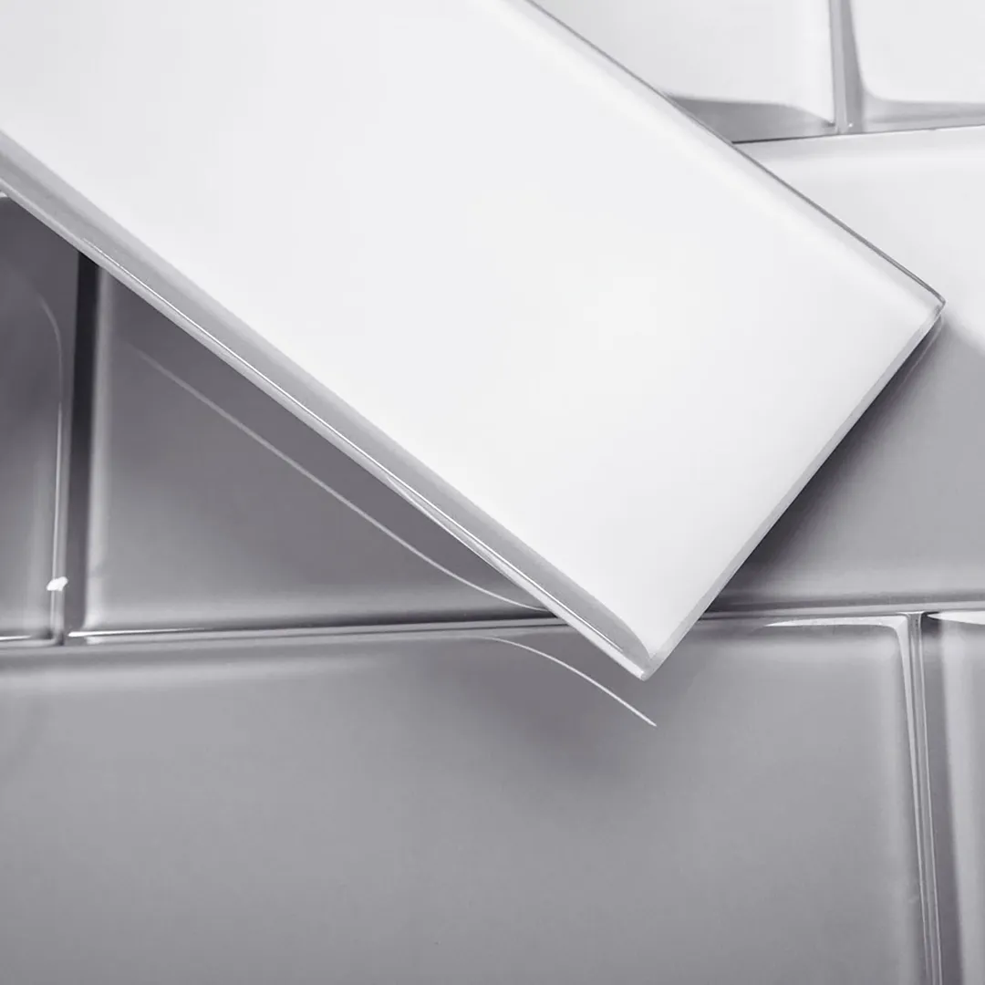 Giorbello (Sample) Glass Subway Lavender Gray 4-in x 12-in Glossy Glass Wall Tile, photo 4 of 5