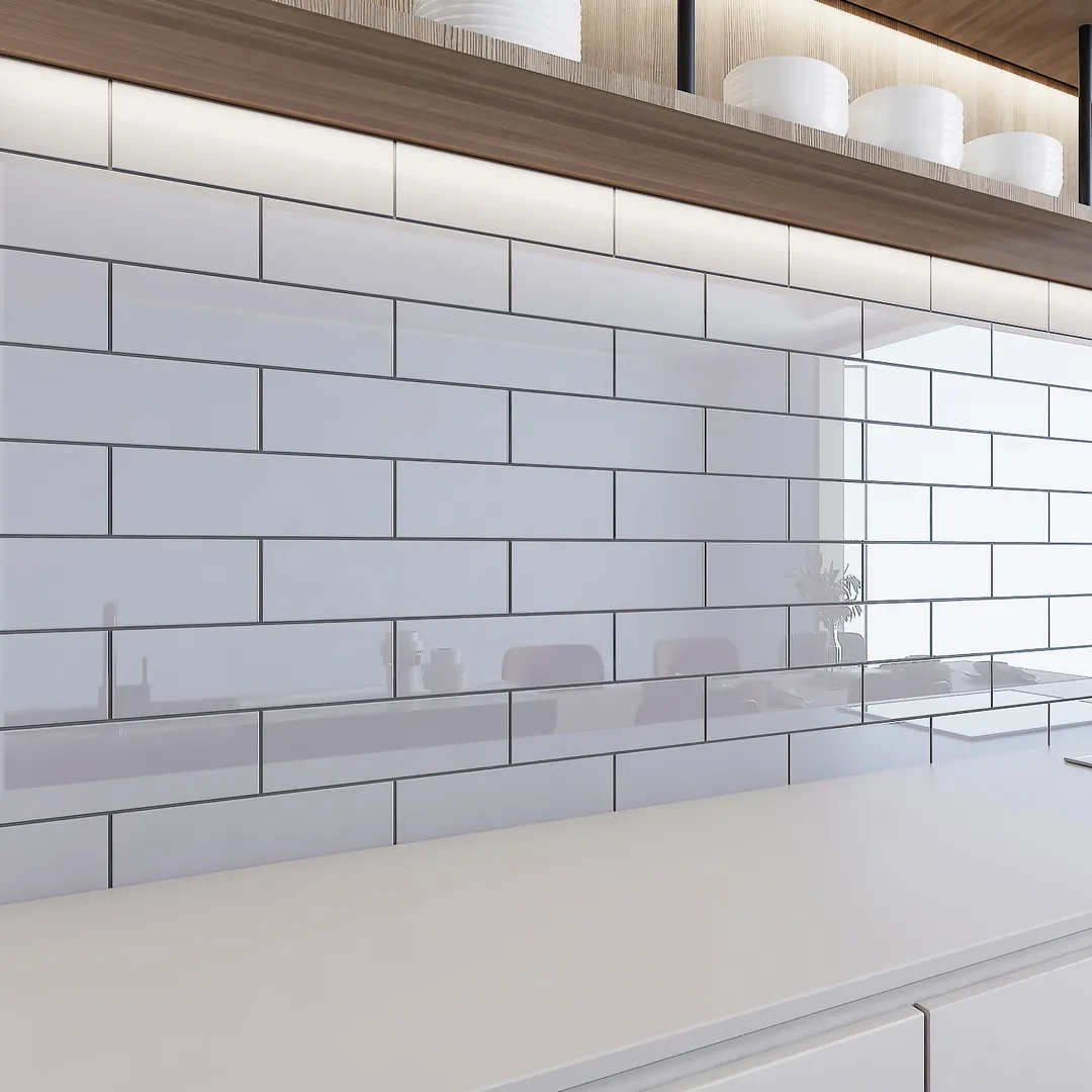 Giorbello Glass Subway Lavender Gray 4-in x 12-in Glossy Glass Subway Wall Tile (5-sq. ft/ Carton), photo 3 of 7
