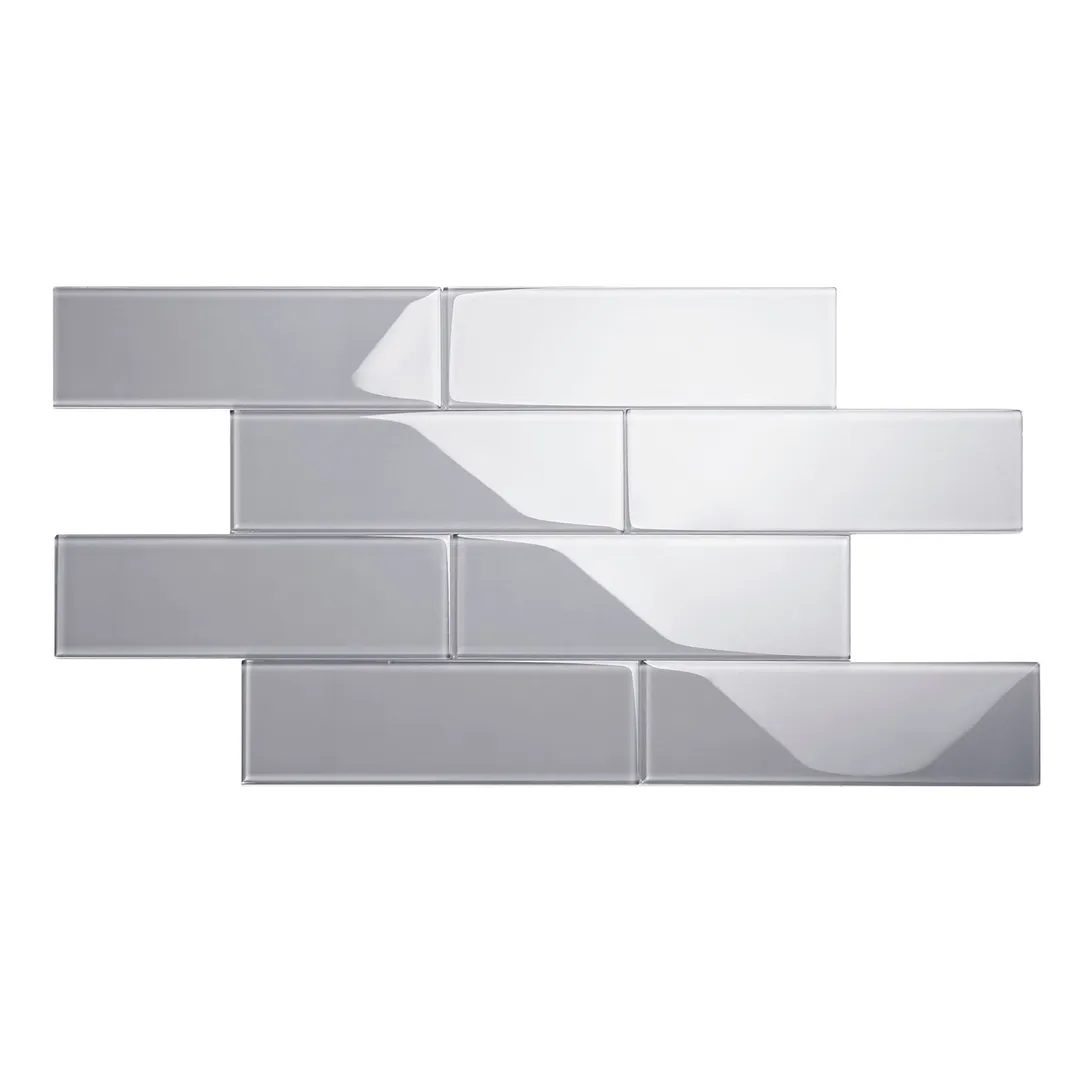 Giorbello Glass Subway Lavender Gray 4-in x 12-in Glossy Glass Subway Wall Tile (5-sq. ft/ Carton), photo 2 of 7