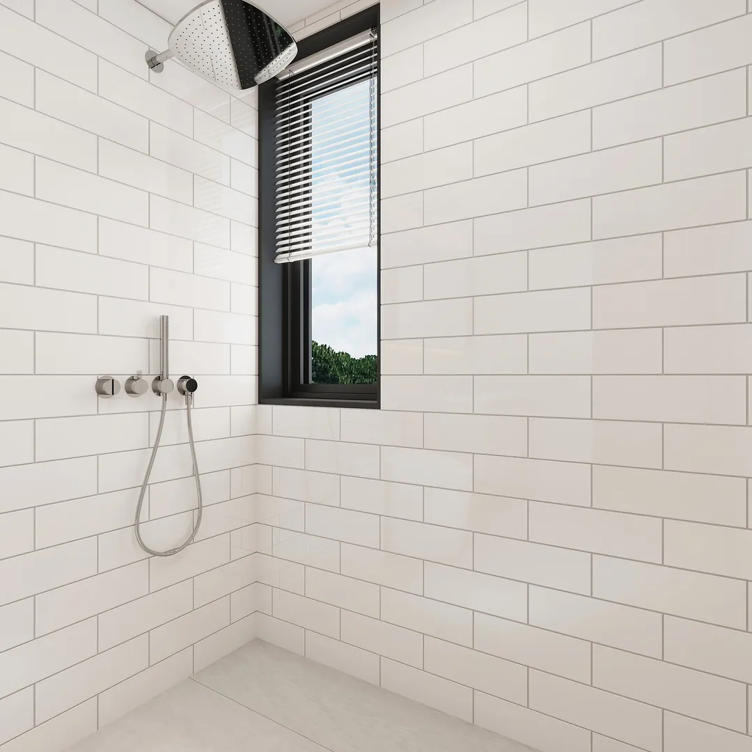 Giorbello Classic Premium Alabaster White 4-in x 12-in Glossy Glass Subway Wall Tile (5-sq. ft/ Carton), photo 3 of 7