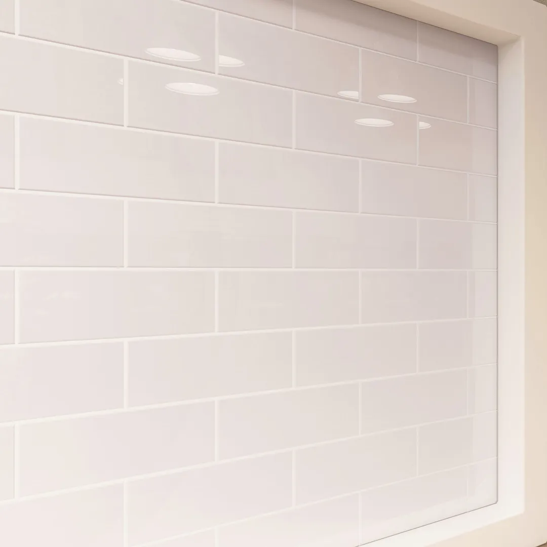 Giorbello (Sample) 4x12 glass subway tiles Rose Pale Pink 4-in x 12-in Glossy Glass Brick Subway Wall Tile, photo 5 of 6