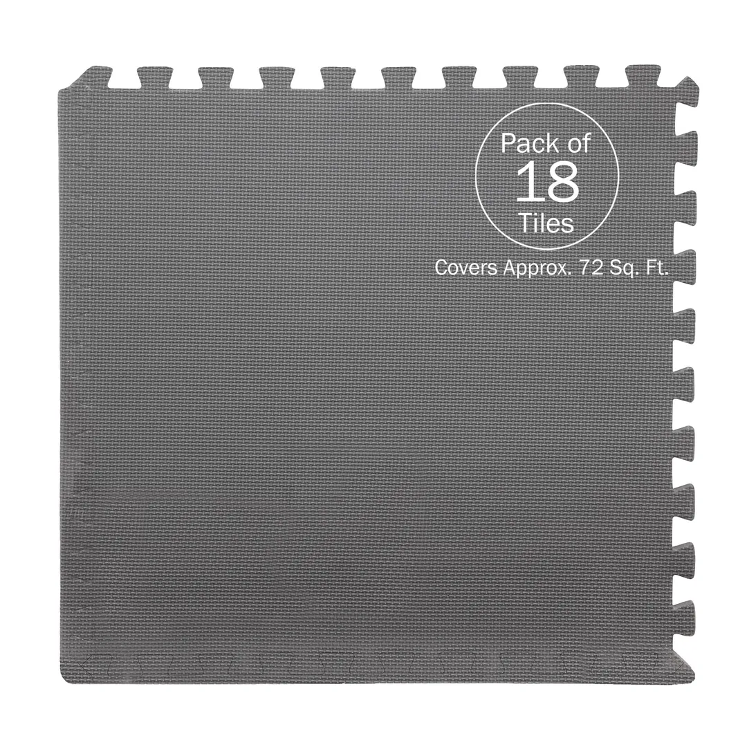 Stalwart 0.5-in W x 24-in L x 0.5-in T Interlocking Foam Gym Floor Tile (72-sq ft) (18-Pack), photo 2 of 8