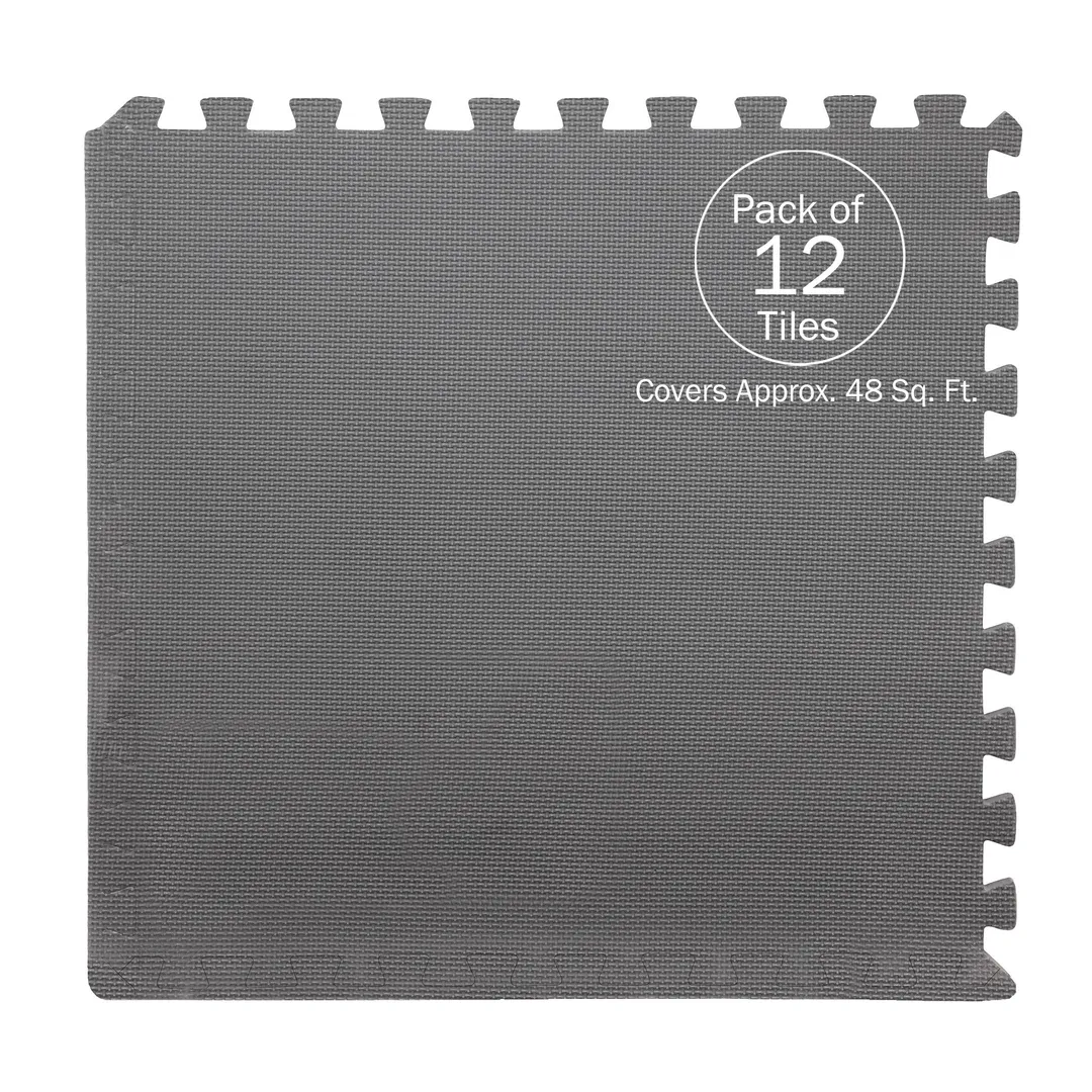 Stalwart 0.5-in W x 24-in L x 0.5-in T Interlocking Foam Gym Floor Tile (48-sq ft) (12-Pack), photo 3 of 7
