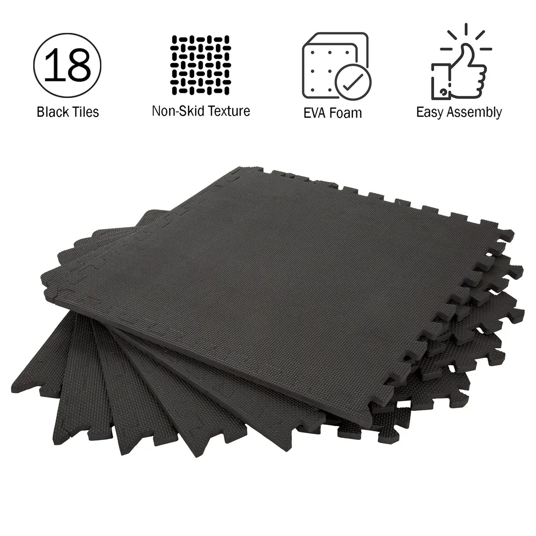 Stalwart 24-in W x 24-in L x 0.5-in T Interlocking Foam Gym Floor Tile (72-sq ft) (18-Pack), photo 2 of 10