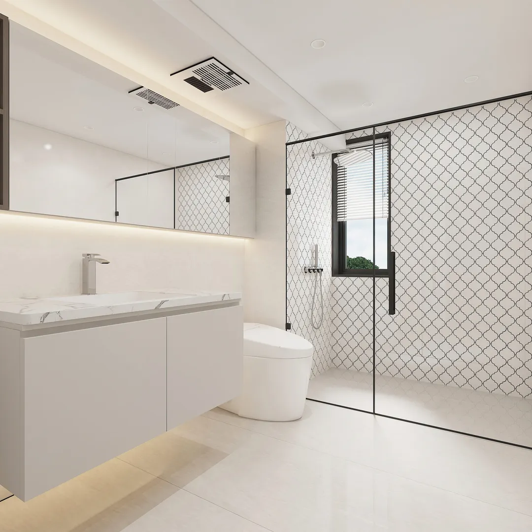 Giorbello Arabesque Mosaic Bright White 4-in x 4-in Glossy Glass Wall Tile (7.89-sq. ft/ Carton), photo 6 of 8
