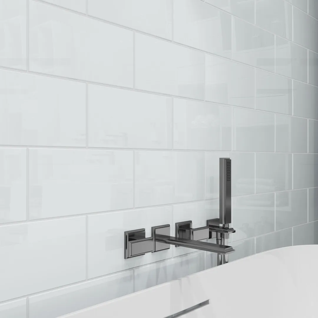 Giorbello (Sample) 6x12 Glass Subway Tiles Bright White 6-in x 12-in Glossy Glass Brick Subway Wall Tile, photo 3 of 5