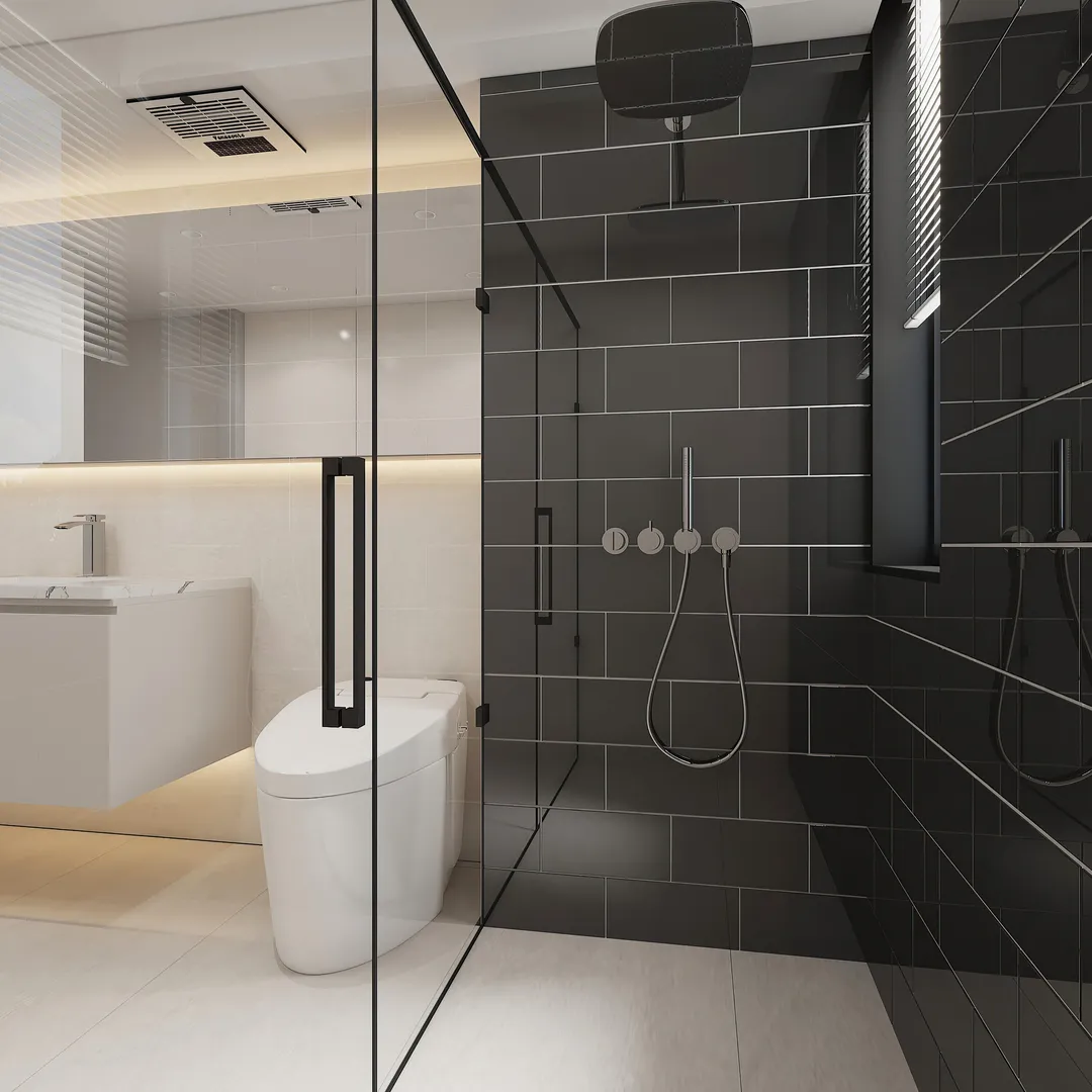 Giorbello (Sample) 6x12 Glass Subway Tiles Black 6-in x 12-in Glossy Glass Brick Subway Wall Tile, photo 4 of 5